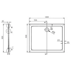 Alternative view of Aqualine Douchebakken - Douchebak TECMI 1000x800x30 Mm, Wit PQ10080