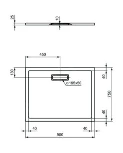Alternative view of Ideal Standard Ultra Flat New - Douchebak 900x750 Mm, Mat Wit T4480V1