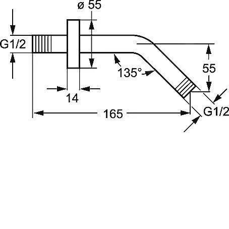 Hansa Jet - Douchearm, Chroom 51990200 4 Hansa Jet - Douchearm, Chroom 51990200 - Afbeelding 2