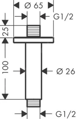 Alternative view of Hansgrohe Vernis Blend - Plafondaansluiting 100 Mm, Mat Zwart 27804670