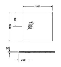 Alternative view of Duravit Sustano - Douchebak, 1000x1000 Mm, DuraSolid, Mat Crème 720275620000000
