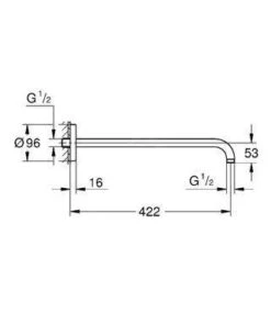 Alternative view of Grohe Rainshower - Douchearm 422 Mm, Wit/chroom 26146LS0