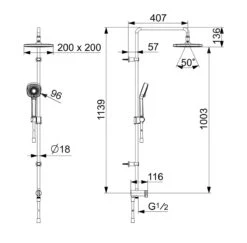 Alternative view of Hansa Basicjet - Regendouche Set Style 200, ECO, Chroom 44380300