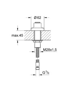 Alternative view of Grohe Slangdoorvoeren - Badrandmontage Voor Handdouche, Chroom 27151000