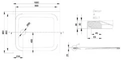 Alternative view of Bette Ultra - Douchebak 1000x900 Mm, Met Ondersteuning, Wit 1660-000T1