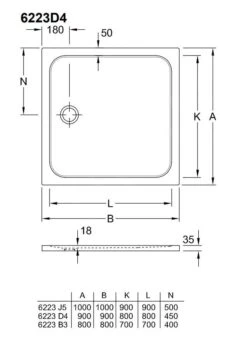 Alternative view of Villeroy & Boch Lifetime Plus - Douchebak, 800x800 Mm, Anti-slip, Alpine Wit 6223B301