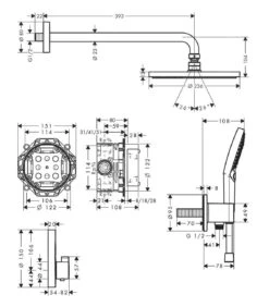 Alternative view of Hansgrohe Raindance S - Doucheset 240, Met ShowerSelect S Inbouw Thermostaatkraan, Chroom 27951000