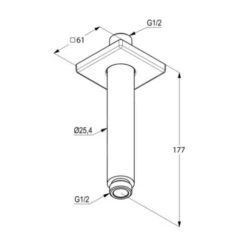 Alternative view of Kludi A-Qa - Douchearm, Plafondbevestiging, 150 Mm, Wit 6653591-00