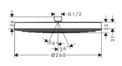 Alternative view of Hansgrohe Pulsify S - Hoofddouche 260, 1 Straalsoort, EcoSmart, Mat Wit 24141700