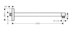 Alternative view of Axor Douche Programma - Douchearm, 390 Mm, Geborsteld Zwart Chroom 26431340