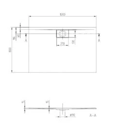 Alternative view of Villeroy & Boch Architectura MetalRim - Douchebak, 800x1200 Mm, Antraciet UDA1280ARA215V-1S