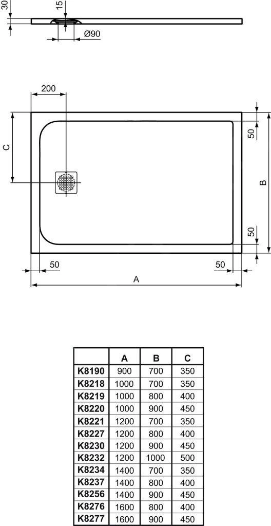 Ideal Standard Ultra Flat S - Douchebak 1200x900 Mm, Betongrijs K8230FS 4 Ideal Standard Ultra Flat S - Douchebak 1200x900 Mm, Betongrijs K8230FS - Afbeelding 2