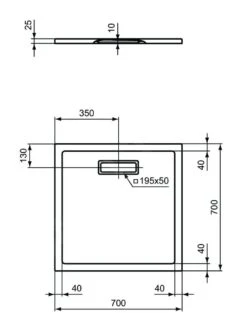Alternative view of Ideal Standard Ultra Flat New - Douchebak 700x700 Mm, Wit T446501
