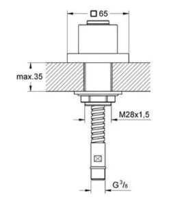 Alternative view of Grohe Slangdoorvoeren - Badrandmontage Voor Handdouche, Chroom 27531000