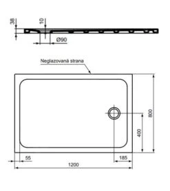 Alternative view of Ideal Standard Connect 2 - Douchebak, 1200x800 Mm, Afvoer Rechts, Wit R037501