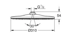 Alternative view of Grohe Rainshower - Hoofddouche 310 Mono, 1 Straal, Moon White 26561LS0