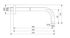 Alternative view of Ideal Standard Idealrain Pro - Douchearm 400 Mm, Zwart B9445XG