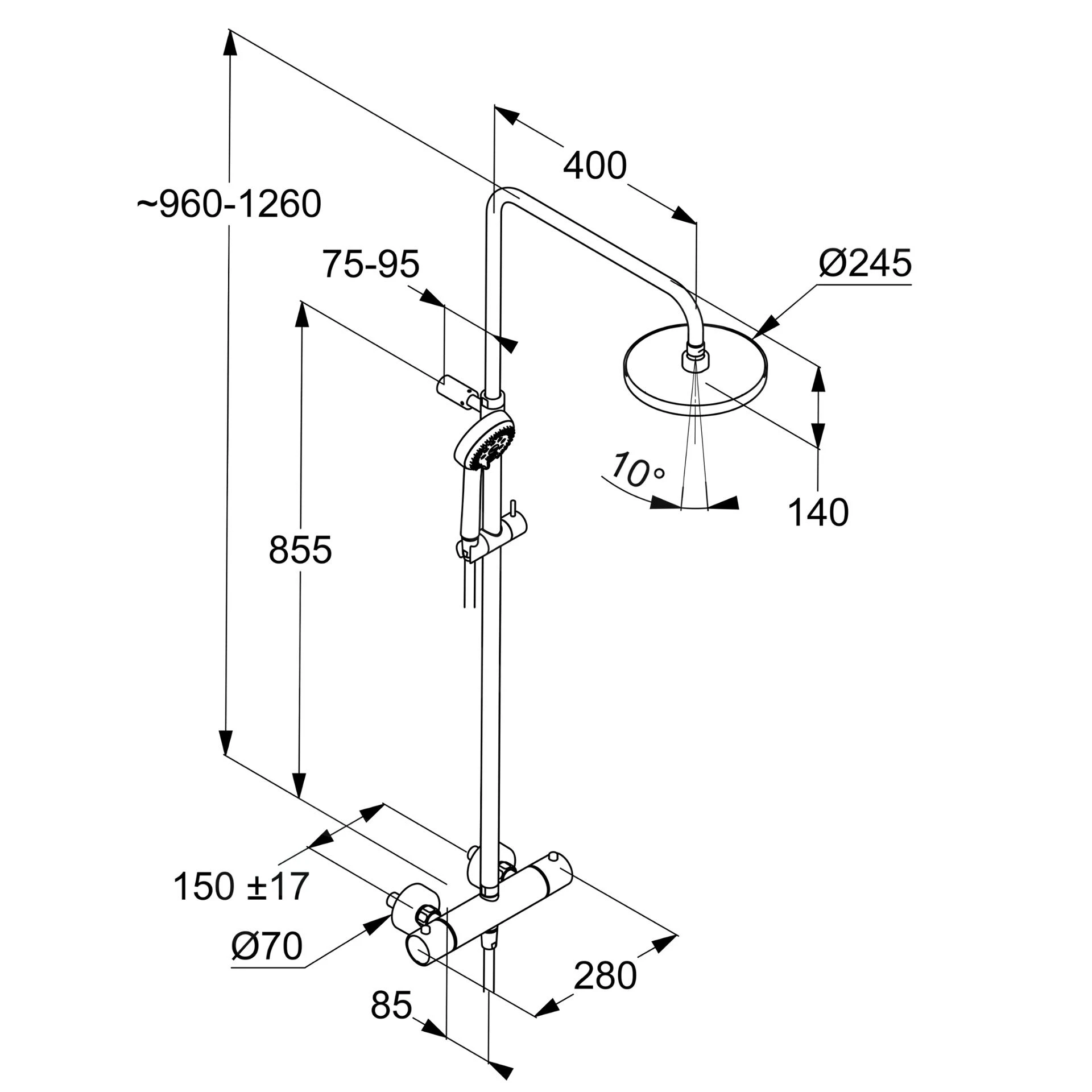 Kludi Logo - Doucheset Met Thermostatische Douchekraan, 3jet, Mat Zwart 6808239-00 4 Kludi Logo - Doucheset Met Thermostatische Douchekraan, 3jet, Mat Zwart 6808239-00 - Afbeelding 2