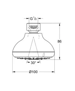 Alternative view of Grohe Tempesta New - Hoofddouche 100, 4 Straalsoorten, Chroom 26044001