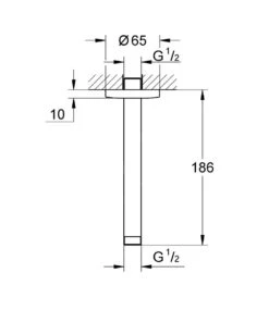 Alternative view of Grohe Tempesta - Plafond Douchearm 186 Mm, Chroom 27559000