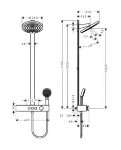 Alternative view of Hansgrohe Pulsify S - Douchesysteem 260 Met Thermostaatkraan ShowerTablet Select 400, 2 Straalsoorten, EcoSmart, Mat Wit 24241700
