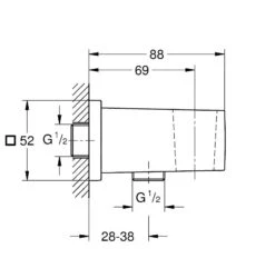 Alternative view of Grohe Euphoria Cube - Wandaansluitbocht, Geborsteld Warm Sunset 26370DL0