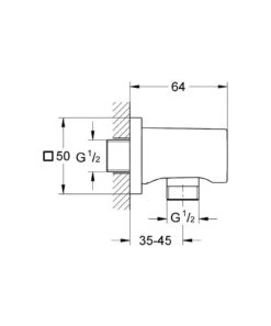 Alternative view of Grohe Rainshower - Wandaansluitbocht, Chroom 27076000