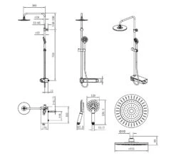 Alternative view of Sapho Douches - Liam 210 Doucheset Met Thermostaat, 3jet, Chroom LP139
