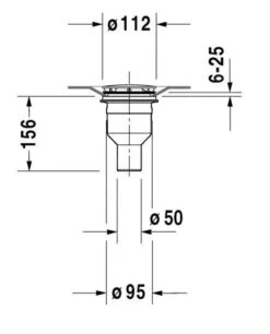 Alternative view of Duravit Toebehoren - Douchebakafvoer, Afvoer Verticaal, Chroom 790269000000000