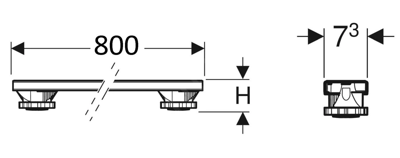 Geberit Toebehoren - Steunpoten 800 Mm, Hoogte 6-12 Cm, Voor Douchebakken Tot 1400 Mm 554.961.00.1 4 Geberit Toebehoren - Steunpoten 800 Mm, Hoogte 6-12 Cm, Voor Douchebakken Tot 1400 Mm 554.961.00.1 - Afbeelding 2