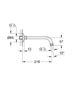 Alternative view of Grohe Relexa - Douchearm, Chroom 27406000