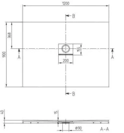 Alternative view of Villeroy & Boch Squaro Infinity - Douchebak, 900x1200 Mm, Quaryl, Antraciet UDQ1290SQI2V-1S