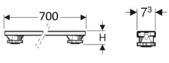 Alternative view of Geberit Toebehoren - Steunpoten 700 Mm, Hoogte 6-12 Cm, Voor Douchebakken Tot 1400 Mm 554.958.00.1