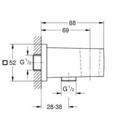 Alternative view of Grohe Euphoria Cube - Wandaansluitbocht Met Houder, Supersteel 26370DC0