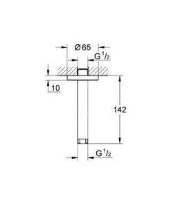 Alternative view of Grohe Rainshower - Plafondbevestiging 142 Mm, Moon White 28724LS0