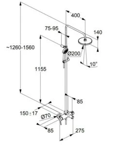 Alternative view of Kludi Logo - Doucheset Dual Shower System 200, Met Kraan, Chroom 6808305-00