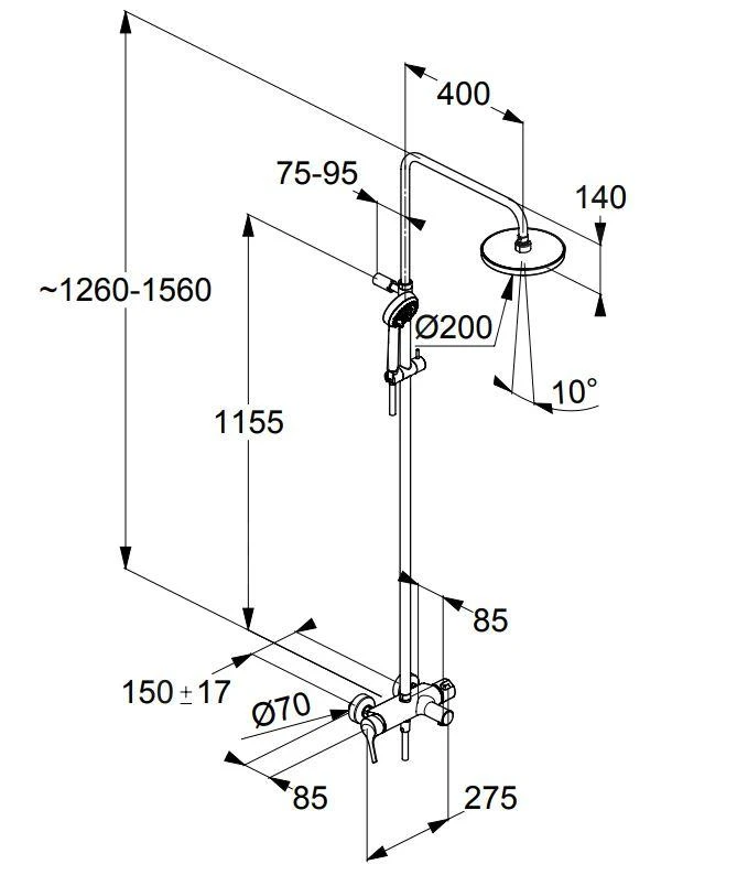 Kludi Logo - Doucheset Dual Shower System 200, Met Kraan, Chroom 6808305-00 4 Kludi Logo - Doucheset Dual Shower System 200, Met Kraan, Chroom 6808305-00 - Afbeelding 2