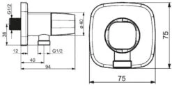 Alternative view of Hansa Living - Wandaansluitbocht Met Stopkraan, Chroom 51570183