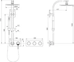 Alternative view of Ideal Standard Archimodule - Doucheset 300 Met Inbouwthermostaat, 1jet, Chroom A1551AA