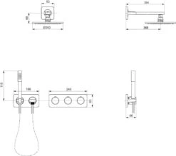 Alternative view of Ideal Standard Archimodule - Doucheset 300 Met Inbouwthermostaat, 1jet, Chroom A1549AA