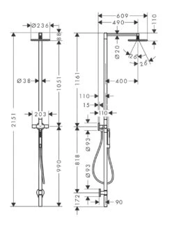 Alternative view of Axor Starck - Doucheset Met Thermostaat, Diameter 24 Cm, 1 Straalsoort, Geborsteld Zwart Chroom 12672340