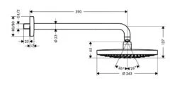 Alternative view of Hansgrohe Raindance Select S - Hoofddouche 240, 2jet, Douchearm 390 Mm, Chroom 26466000