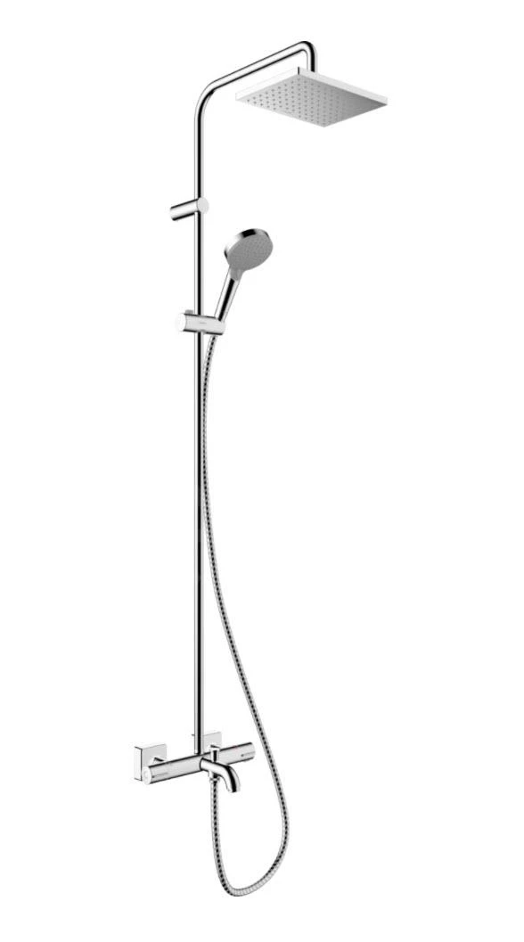 Hansgrohe Vernis Shape - Doucheset Showerpipe 230 Met Badthermostaat, Chroom 26284000 3 Hansgrohe Vernis Shape - Doucheset Showerpipe 230 Met Badthermostaat, Chroom 26284000