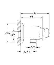 Alternative view of Grohe Movario - Aansluitbocht, Chroom 28406000