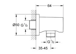 Alternative view of Grohe Rainshower - Wandaansluitbocht, Supersteel 27057DC0