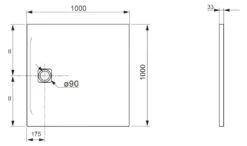 Alternative view of Laufen Pro - Douchebak 1000x1000 Mm, Mat Betongrijs H2119520790001