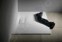 Sapho Acora - Douchebak 900x900 Mm, Gegoten Marmer, Decor Witsteen AC002 -Grohe Winkel 3a7c9caf58a55b10b60999d4