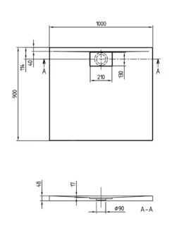 Alternative view of Villeroy & Boch Architectura MetalRim - Douchebak, 900x1000 Mm, Alpine Wit UDA1090ARA248V-01