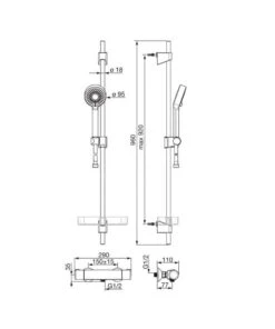 Alternative view of Hansa Micra - Doucheset Met Thermostaat, 3 Stralen, Chroom 48150171
