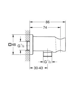 Alternative view of Grohe Rainshower - Wandaansluitbocht, Chroom 26659000